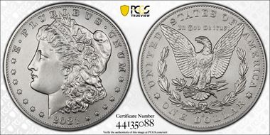 2021-O Privy $1 Morgan Dollar 100th Anniversary MS70