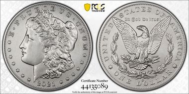 2021-O Privy $1 Morgan Dollar 100th Anniversary MS70