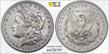 2021-O Privy $1 Morgan Dollar 100th Anniversary MS70