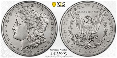 2021-O Privy $1 Morgan Dollar 100th Anniversary MS70