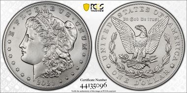 2021-O Privy $1 Morgan Dollar 100th Anniversary MS70