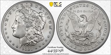 2021-CC Privy $1 Morgan Dollar 100th Anniversary MS70