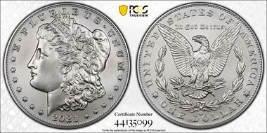 2021-CC Privy $1 Morgan Dollar 100th Anniversary MS69