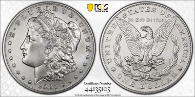 2021-CC Privy $1 Morgan Dollar 100th Anniversary MS70