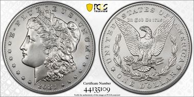 2021-CC Privy $1 Morgan Dollar 100th Anniversary MS70