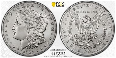 2021-CC Privy $1 Morgan Dollar 100th Anniversary MS69