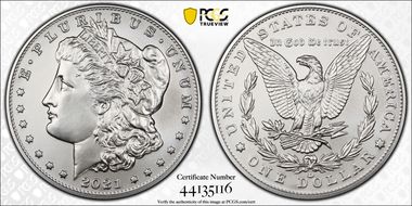 2021-CC Privy $1 Morgan Dollar 100th Anniversary MS70
