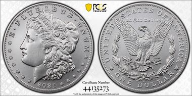 2021-S $1 Morgan Dollar 100th Anniversary First Strike MS70