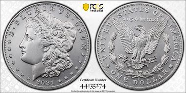 2021-S $1 Morgan Dollar 100th Anniversary First Strike MS70
