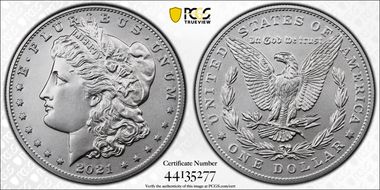 2021 $1 Morgan Dollar 100th Anniversary First Strike MS70