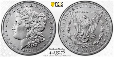 2021 $1 Morgan Dollar 100th Anniversary First Strike MS70