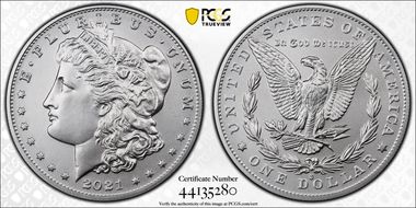 2021-O Privy $1 Morgan Dollar 100th Anniversary First Strike MS70