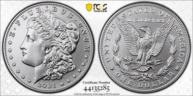 2021-D $1 Morgan Dollar 100th Anniversary First Strike MS70