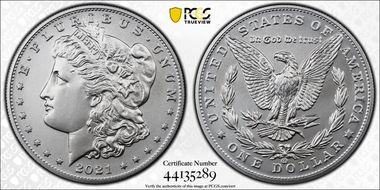 2021-CC Privy $1 Morgan Dollar 100th Anniversary First Strike MS70