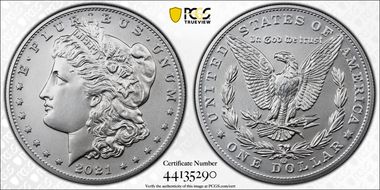 2021-CC Privy $1 Morgan Dollar 100th Anniversary First Strike MS70