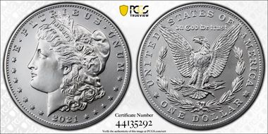 2021-CC Privy $1 Morgan Dollar 100th Anniversary First Strike MS70