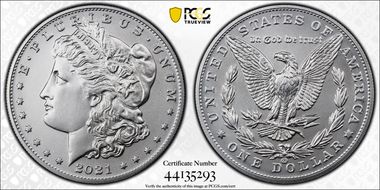 2021-CC Privy $1 Morgan Dollar 100th Anniversary First Strike MS70