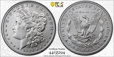 2021-CC Privy $1 Morgan Dollar 100th Anniversary First Strike MS70