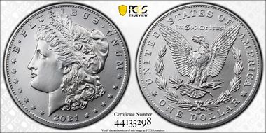 2021-CC Privy $1 Morgan Dollar 100th Anniversary First Strike MS70