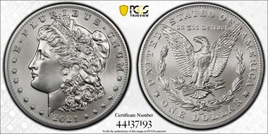 2021-CC Privy $1 Morgan Dollar 100th Anniversary First Strike MS70