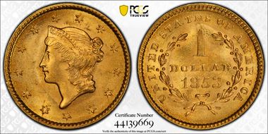1853 G$1 MS65