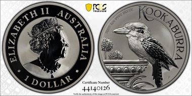 2022-P $1 Kookaburra Ag First Strike MS70