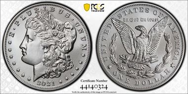 2021 $1 Morgan Dollar 100th Anniversary First Strike MS70