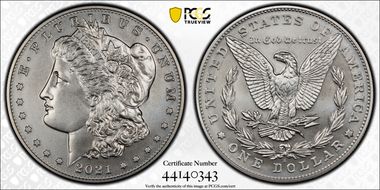 2021-S $1 Morgan Dollar 100th Anniversary First Strike MS70