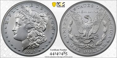 2021 $1 Morgan Dollar 100th Anniversary MS70