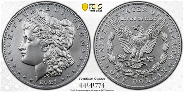 2021 $1 Morgan Dollar 100th Anniversary First Strike MS70