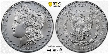 2021 $1 Morgan Dollar 100th Anniversary First Strike MS70