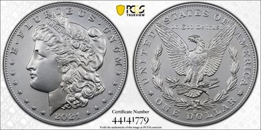 2021-O Privy $1 Morgan Dollar 100th Anniversary First Strike MS70