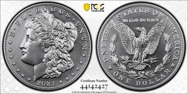 2021-D $1 Morgan Dollar 100th Anniversary MS69