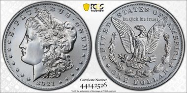 2021-CC Privy $1 Morgan Dollar 100th Anniversary MS70