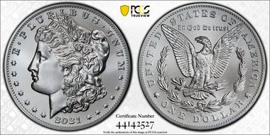 2021-O Privy $1 Morgan Dollar 100th Anniversary MS70