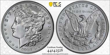 2021-D $1 Morgan Dollar 100th Anniversary MS70