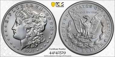 2021-S $1 Morgan Dollar 100th Anniversary MS70