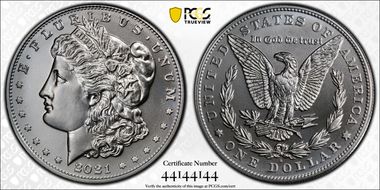 2021-D $1 Morgan Dollar 100th Anniversary First Strike MS68