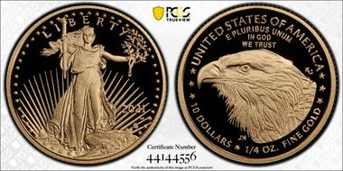 2021-W $10 Gold Eagle - Type 2 PR70DCAM