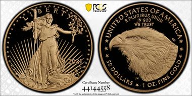 2021-W $50 Gold Eagle - Type 2 PR70DCAM
