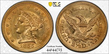 1855 $2.50 MS61