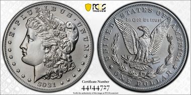 2021-CC Privy $1 Morgan Dollar 100th Anniversary MS70