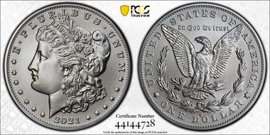 2021-O Privy $1 Morgan Dollar 100th Anniversary MS70