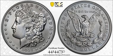2021-D $1 Morgan Dollar 100th Anniversary MS70
