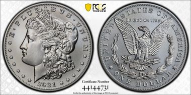 2021-S $1 Morgan Dollar 100th Anniversary MS70