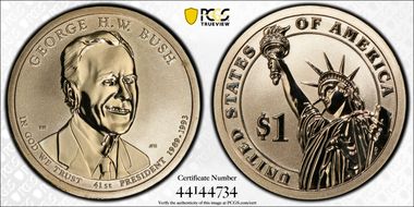 2020-S $1 George H.W. Bush - Rev PR Coin & Chronicles Set PR68