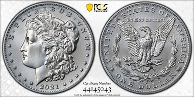 2021-CC Privy $1 Morgan Dollar 100th Anniversary First Strike MS70