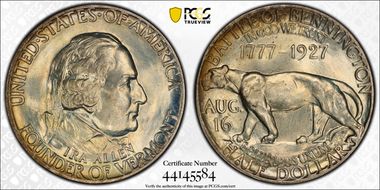 1927 50C Vermont MS67