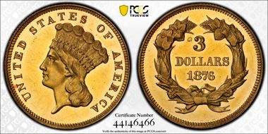 1876 $3 PR61