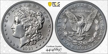 2021-CC Privy $1 Morgan Dollar 100th Anniversary First Strike MS70